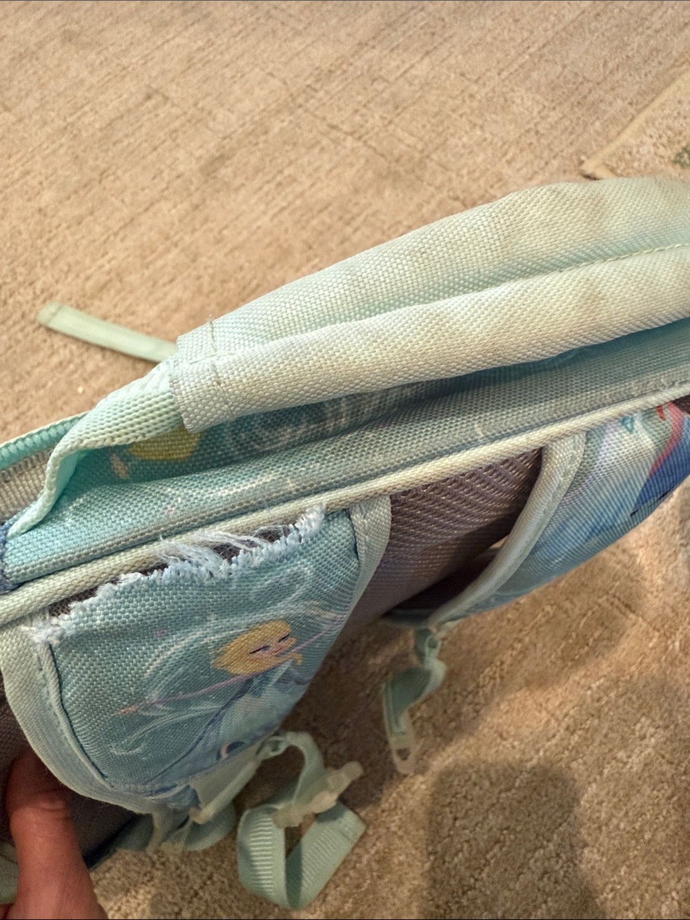 Pottery Barn Kids Mackenzie Aqua Disney Frozen backpack, size small - Picture 6 of 8